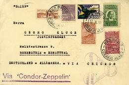 Zeppelinpost, 1933 Fahrt Zur Weltausstellung Brasilianische Post Von Sao Paulo  Mit Brasilianischem Sonderbestätigungsst - Zeppeline