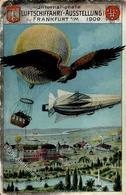 ILA  FRANKFURT 1909 - Dekorative Litho Sign. Alfred Block - Randmängel II - Airships