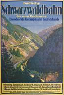 Eisenbahn Badische Schwarzwaldbahn Plakat 60 X 89,5 Cm II (Rand Beschädigt) Chemin De Fer - Treni