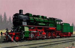 Lokomotive 1 E Vierzylinder Verbund Heißdampf Güterzuglokomotive  Künstlerkarte I-II - Treinen