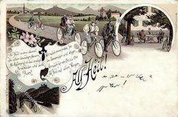 Fahrrad All Heil Lithographie 1897 I-II (Ecken Abgestoßen) Cycles - Andere & Zonder Classificatie