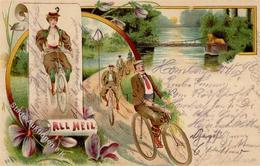 Fahrrad All Heil Lithographie 1898 I-II Cycles - Altri & Non Classificati