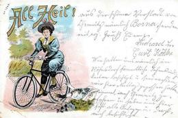 Fahrrad All Heil Lithographie 1898 II (Eckbug) Cycles - Other & Unclassified