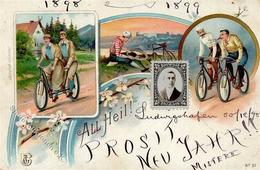 Fahrrad All Heil Lithographie 1898 II (Eckbug, Stauchung) Cycles - Altri & Non Classificati