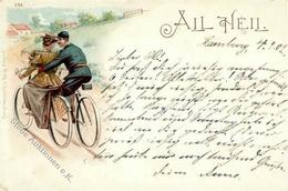 Fahrrad All Heil Lithographie 1902 I-II Cycles - Autres & Non Classés