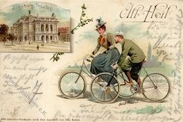 Fahrrad Augsburg (8900) All Heil Lithographie I-II (fleckig) Cycles - Altri & Non Classificati