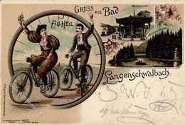 Fahrrad Bad Schwalbach (6208) All Heil Lithographie 1899 I-II Cycles - Other & Unclassified