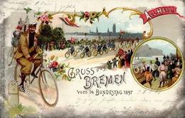 Fahrrad Bremen (2800) 14. Bundestag All Heil 1897 I-II Cycles - Sonstige & Ohne Zuordnung