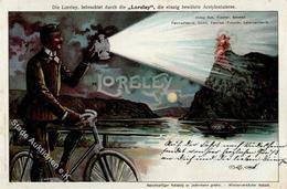 Fahrrad Loreley Acetylenlaterne Lithographie 1901 I-II Cycles - Sonstige & Ohne Zuordnung