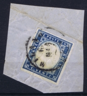 Sardegna Sa 15 Obl./Gestempelt/used On Fragment  Mi Nr 12 Nice Borders - Sardinien