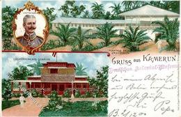 Kamerun V. Puttkamer Gouvernements Gebäude Lithographie 1900 I-II - Camerun