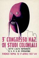 Kolonien Firenze (50100) Italien Nationaler Kongress Der Kolonialstudien Künstlerkarte I-II Colonies - Non Classificati