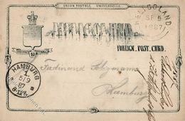 Vorläufer 1887 Helgoland (2192) Foreign Post-Card I-II (fleckig) - Sonstige & Ohne Zuordnung