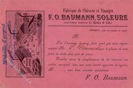 Vorläufer 1895 Genf CH Fabrique De Chicoree Et Vinaigre F. O. Baumann, Soleure I-II - Sonstige & Ohne Zuordnung
