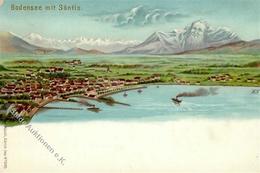 Berggesicht Bodensee Mit Säntis Künstlerkarte 1900 I-II - Otros & Sin Clasificación