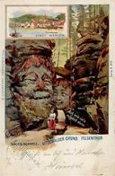 Berggesicht Uttewalder Grund Felsenthor Sign. Schmidt, W. Künstlerkarte 1898 I-II - Sonstige & Ohne Zuordnung