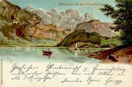 Berggesicht Wallensee Mit Den 7 Churfürsten Künstlerkarte 1899 I-II - Otros & Sin Clasificación
