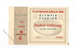 Olympiade 1936 Eintrittskarte Baseball Vorführung I-II - Olympische Spelen