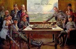 Schach Hindenburg  Künstlerkarte 1916 I-II - Schach