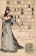 Schach Lithographie 1902 I-II - Chess