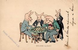Schach Schweine Personifiziert I-II Cochon - Chess
