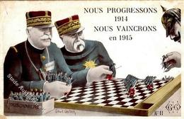 Schach WK I  1914 I-II (fleckig, Ecken Abgestoßen) - Chess