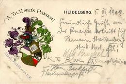 Studentika Heidelberg (6900) A. Th. V. Seis Panier 1908 I-II (fleckig) - Other & Unclassified