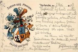 Studentika Karlsruhe (7500) Suevia Sei's Panier 1907 I-II (fleckig) - Sonstige & Ohne Zuordnung