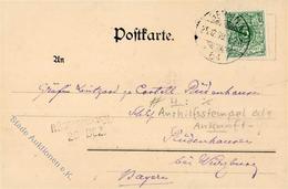 Philatelie Aushilfsstempel Als Ankunftsstempel Rüdenhausen 20 Dez. RS Dom Berlin 1899 I-II - Altri & Non Classificati