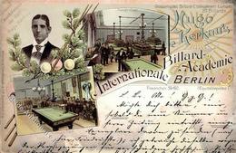 Berlin Mitte (1000) Vorläufer Internationale Billard Academie Hugo Kerkau Lithographie 1896 I-II - Cameroon