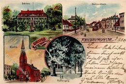 Friedrichsfelde (1000) Straßenbahn Schloss Berliner Straße Kirche  1905 II- (Einriss) - Cameroon