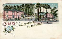 Hundekehle Gasthaus Waldschänke Lithographie 1904 II- (repariert, Stauchung) - Cameroun