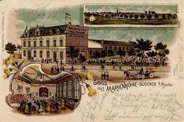 Steglitz (1000) Gasthaus Schloss Marienhöhe W. Gansewig  Lithographie 1900 I-II - Kamerun