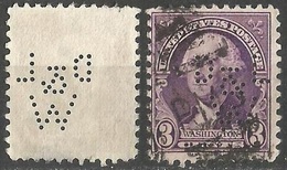 USA 1932 Mi 350A Perforated Initials / Perforated Insigna / Perfin - Perfins