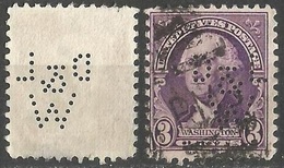 USA 1932 Mi 350A Perforated Initials / Perforated Insigna / Perfin - Perforados