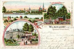 Wilmersdorf (1000) Gasthaus Victoria-Garten  Lithographie 1898 I-II (Ecken Abgestoßen) - Kamerun