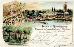 Berlin Friedrichshain (1000) Hirschgarten Gasthaus Aussichtsturm F. Elsholz Floraplatz  1901 II (Stauchung) - Kamerun