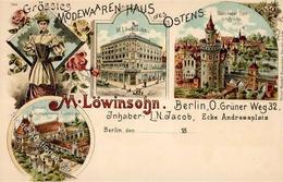 Berlin Friedrichshain (1000) Kaufhaus M. Löwinsohn Pferdestraßenbahn Grüner Weg 32 Andreasplatz I- - Kamerun