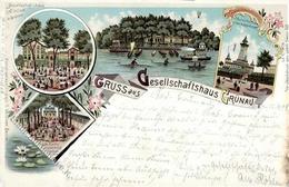 Grünau (O1180) Gasthaus C. W. Ohlrich Aussichtsturm Müggelberge Bahnpost Berlin-Königswusterhausen Zug Nr. 386 Lithograp - Cameroon