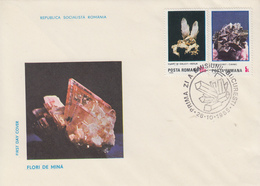 Enveloppe  FDC  1er  Jour    ROUMANIE    Fleurs  Minérales   1985 - Minerals