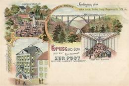 Solingen (5650) Gasthaus Zur Post Eisenbahn Lithographie I- Chemin De Fer - Kamerun