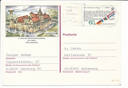 60 Pf. Solo Abroad / Najubria '83 CEPT Europa / 18 September 1983 Hamburg 3 To Denmark - Cartes Postales Privées - Oblitérées