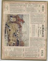 Almanach Des  Postes, 1931, Chasse Au Sanglier Département  Ariège, Imprimerie Oberthur, Rennes - Grand Format : 1921-40