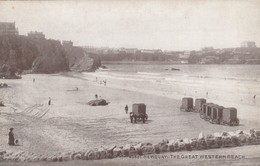 Postcard Newquay The Great Western Beach [ Bathing Machines ] My Ref  B13078 - Newquay