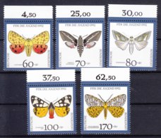 Germany Butterflies 1992 Mi#1602-1606 Mint Never Hinged - Neufs