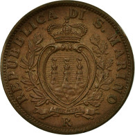 Monnaie, San Marino, 10 Centesimi, 1938, Rome, TTB+, Bronze, KM:13 - San Marino