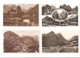 FOUR GLEN COE ARGYLL ARGYLLSHIRE SCOTLAND POSTCARDS - Argyllshire