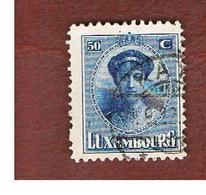 LUSSEMBURGO (LUXEMBOURG)   - SG 203  -   1921   GRAND DUCHESS CHARLOTTE 50 BLUE      -   USED - 1921-27 Charlotte Front Side