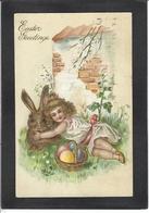 CPA Lapin Bunny Rabbit Circulé Fantaisie Pâques Gaufré Embossed - Other & Unclassified