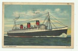NAVE S.S. QUEEN MARY  1937   VIAGGIATA FP - Steamers